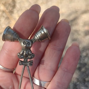 Rare signed  800 solid silver rattling baby toy