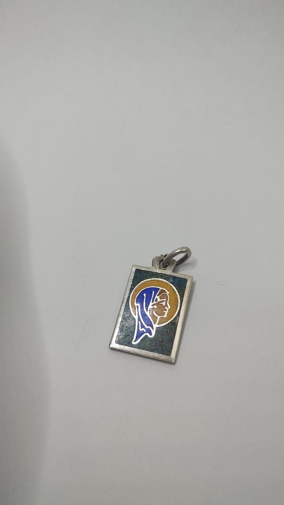 Vintage Mosaic solid silver pendant,hallmarked re… - image 3