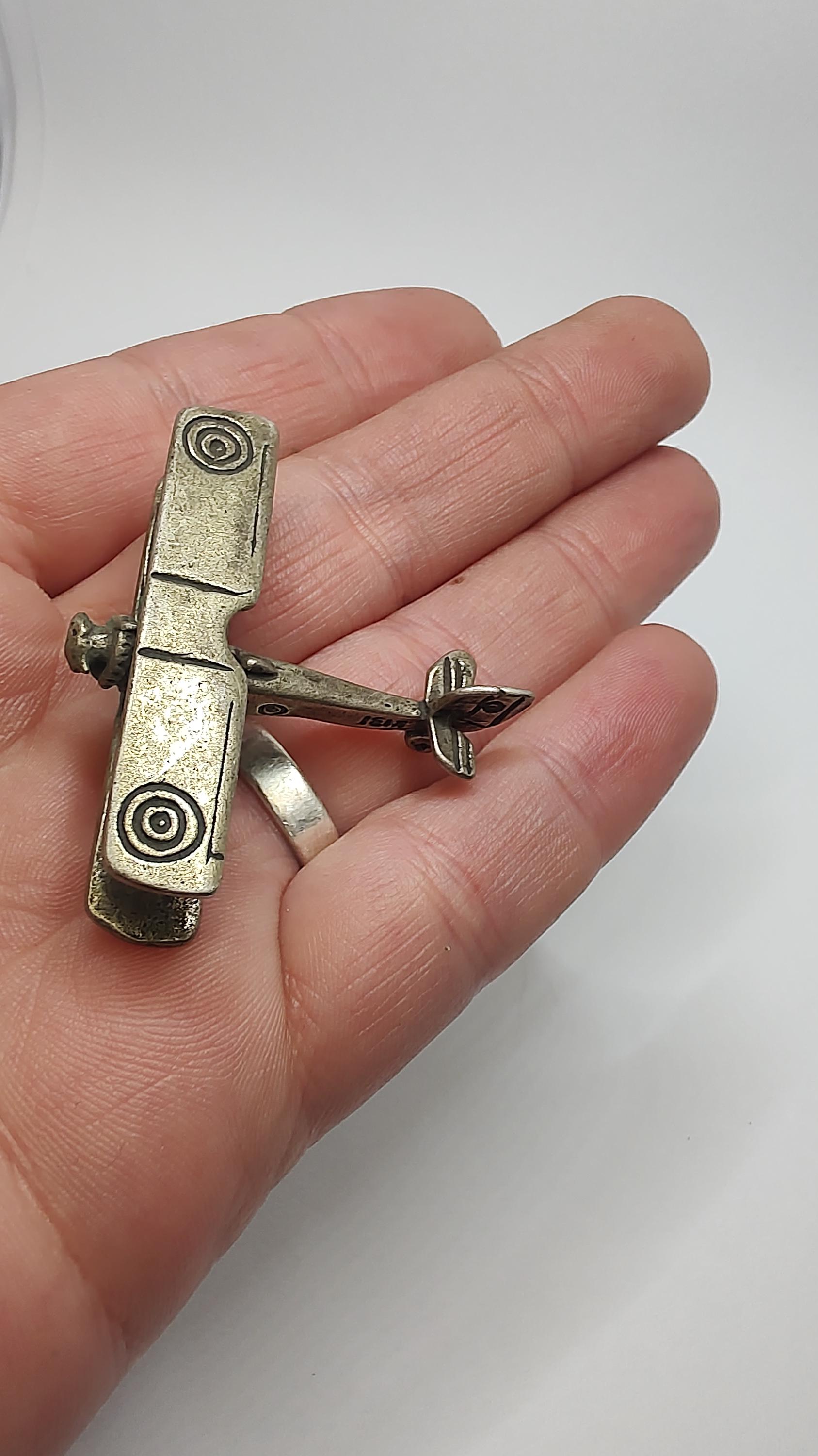 Orecchini A Bottone In Argento 925 A Forma Di Aeroplano - Monkimau