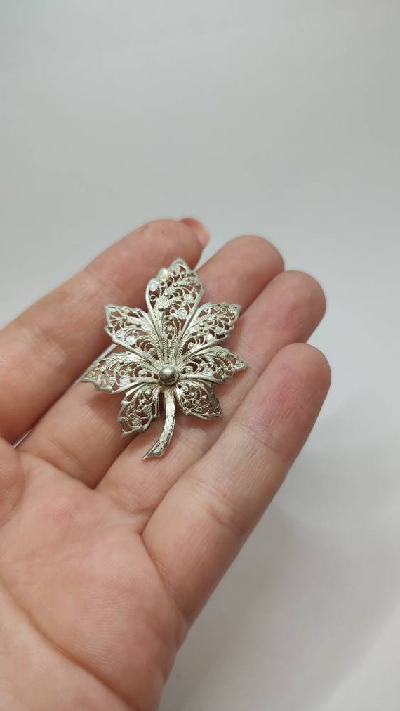 アンティークドイツ製 835 シルバーリーフブローチピン - Etsy 日本