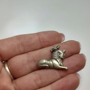 Vintage Egyptian Sphinx solid silver pendant