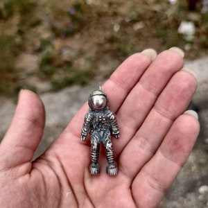 Rare Hallmarked Silver Astronaute Figurine Sculpture