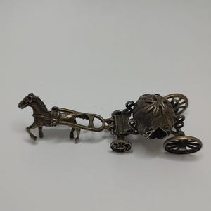 Solid Silver Cinderella Pumpkin Cariage Miniature