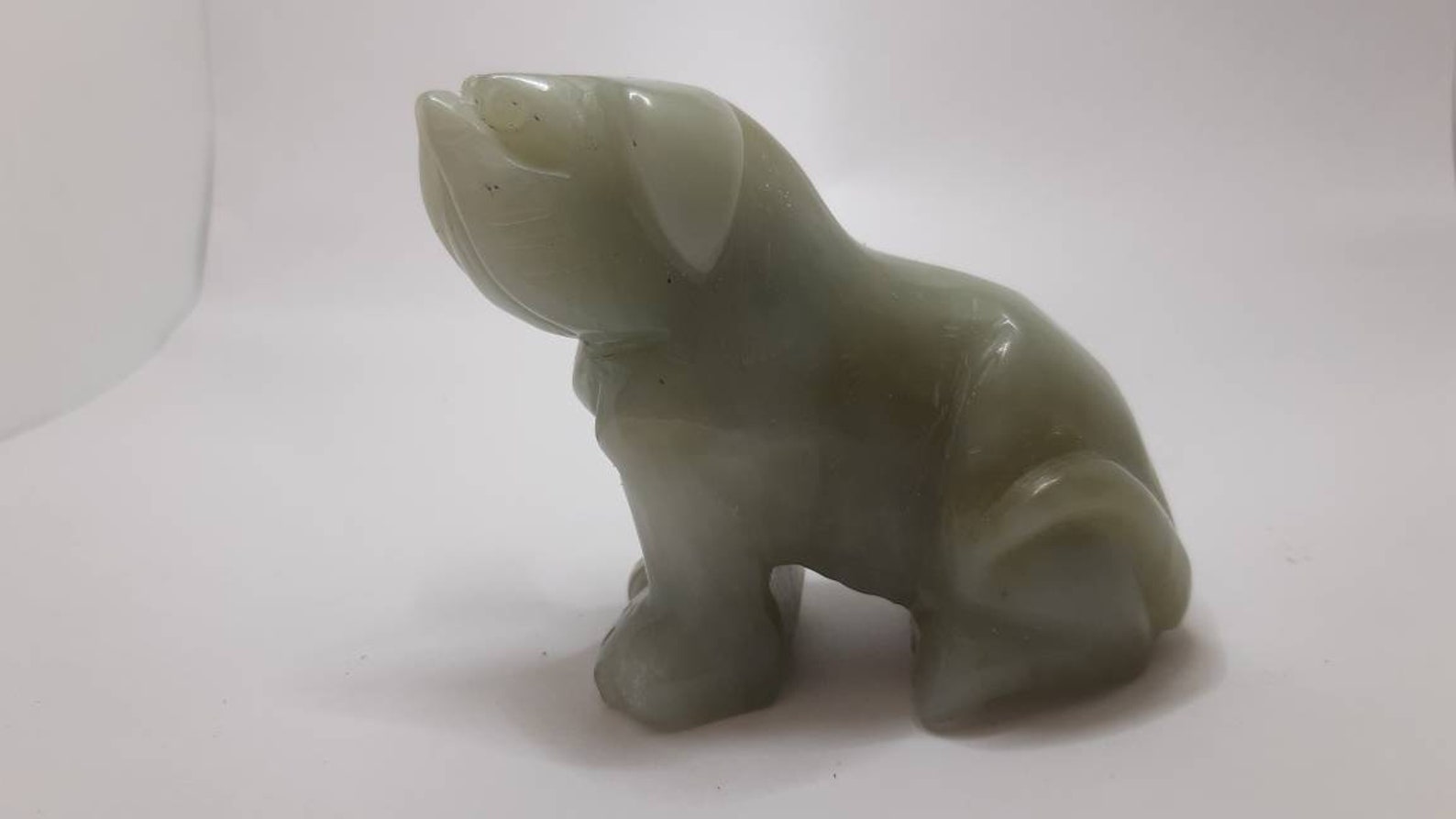Jade Dog Statuette green Jade Jadeite Carved Dog Etsy