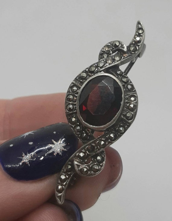 925 Snake Brooch , Marcasites Brooch