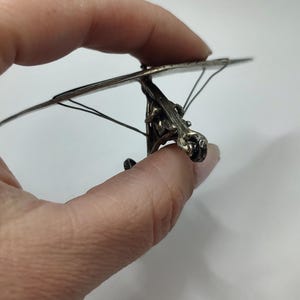 Vintage solid silver airplane ornament