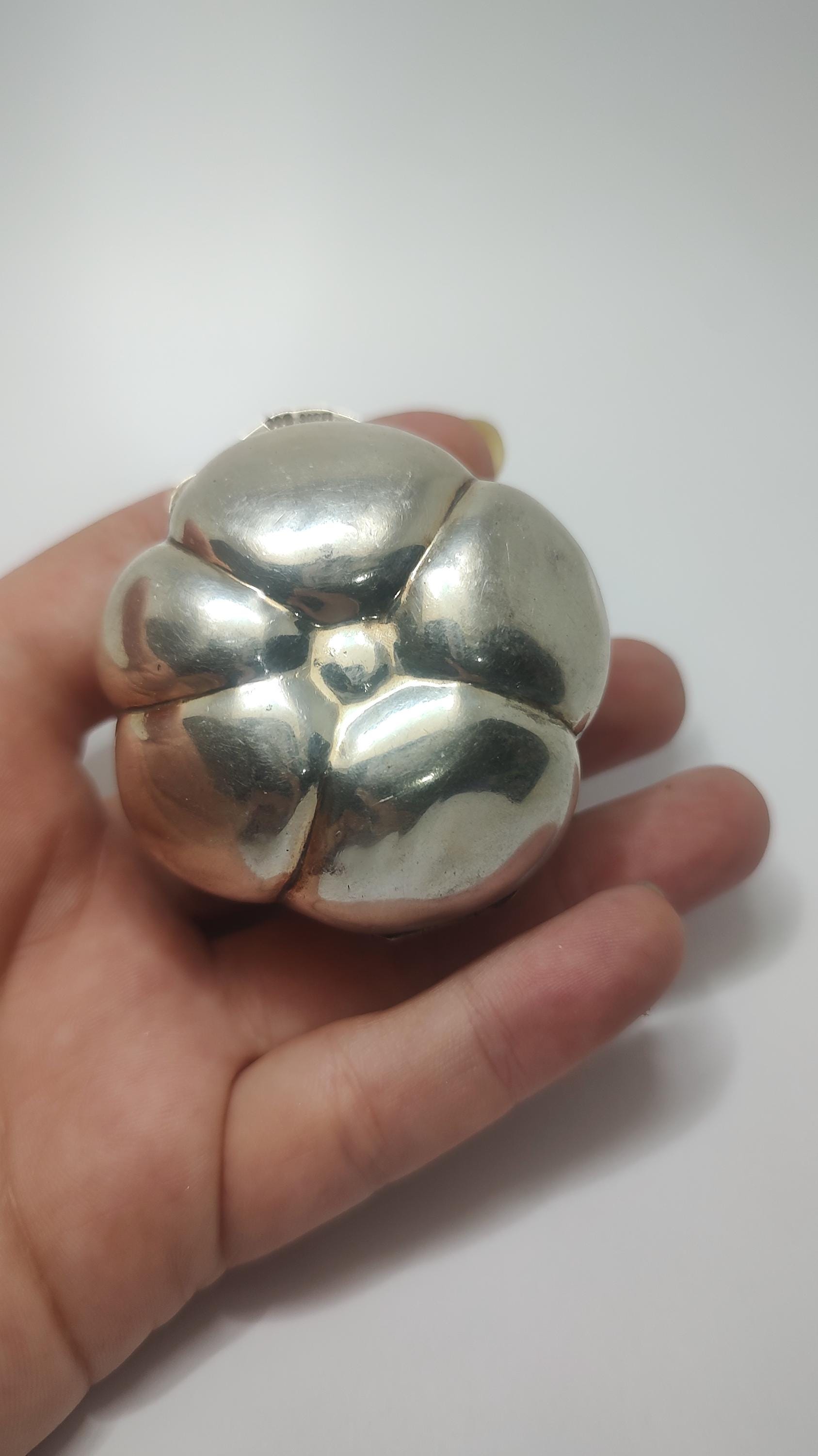 Antique Italian 800 Silver Tomato Box: Casamonti Fulvio, Gilded