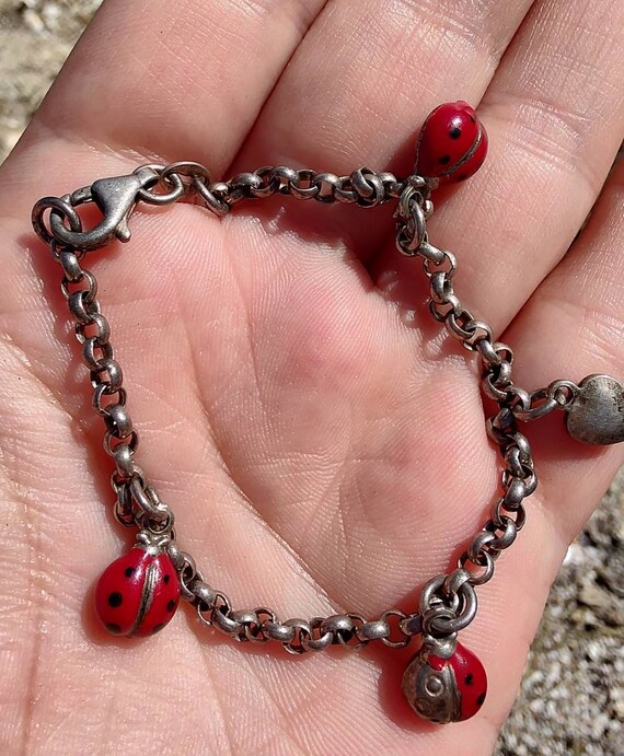 Sterling Silver Ladybug Bracelet