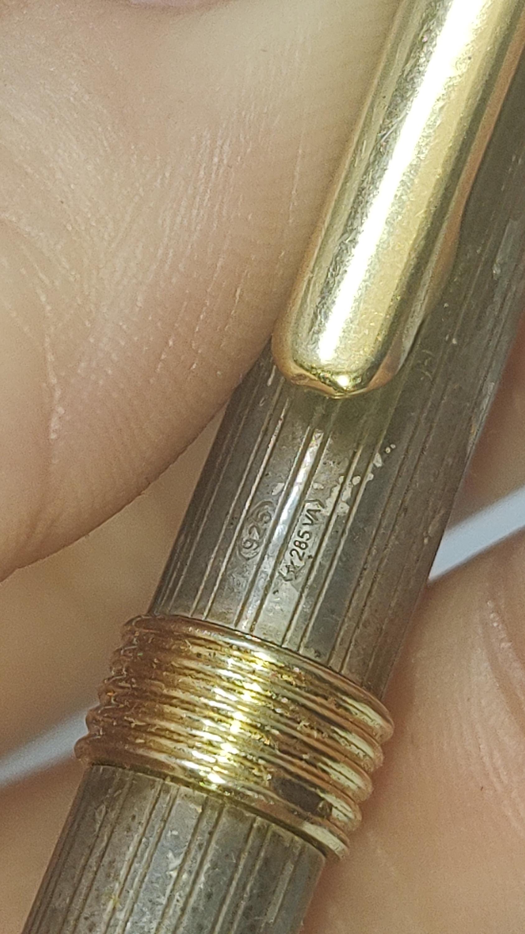 Vintage Italian Sterling Silver Retractable Pen 925 285 VA Ferrari