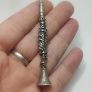 Vintage Solid Silver Clarinet Miniature Hallmarked - Made in Italy