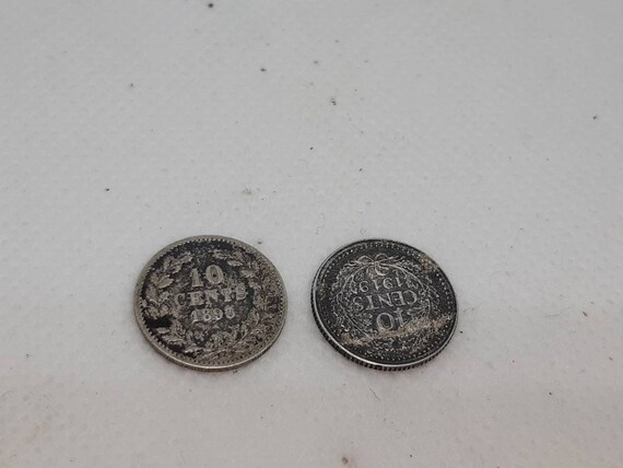 オランダ銀貨10セント硬貨 1895年～1919年 ウィルヘルミナ