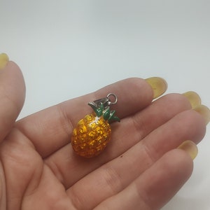 Colgante vintage de diseño en plata de ley con sello distintivo de piña, colgante de fruta 925