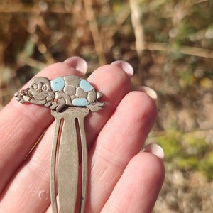 Sterling silver Bookmark,vintage solid silver turtle bookmark