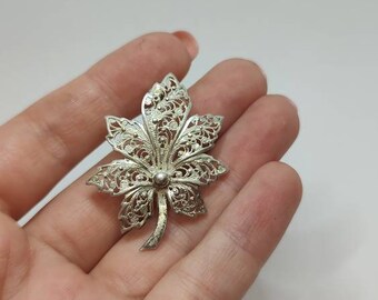 アンティークドイツ製 835 シルバーリーフブローチピン - Etsy 日本