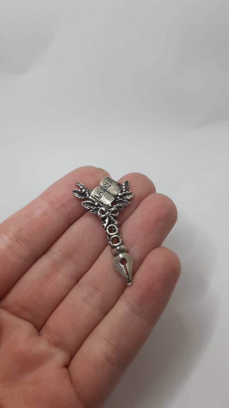 Antique Italian Signed 800 Silver Nib,vintage Silver Nib Ornament Etsy