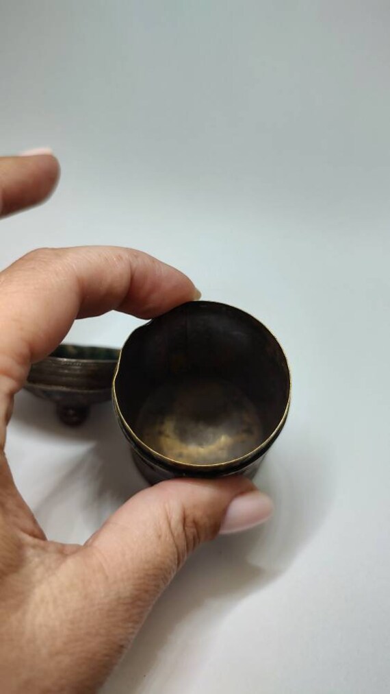 Antique Native american Solid Brass with gemstone… - image 6