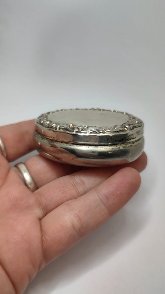 Rare hallmarked 800 solid silver oval italian flo… - image 4