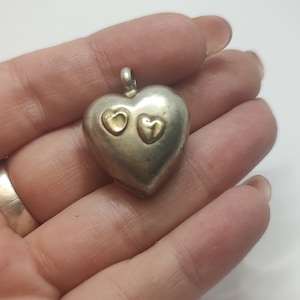 Vintage Sterling silver signed heart pendant,italian designer heart pendant