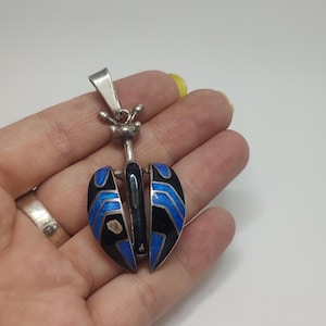 Vintage hallmarked 925 silver ans italian designer and enameled insect Pendant