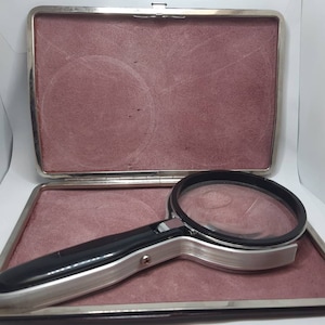 Lente d'ingrandimento vintage, lente d'ingrandimento pieghevole, lente d'ingrandimento portatile, lente d'ingrandimento vintage, lente d'ingrandimento, ausilio per la lettura, oggetto da collezione