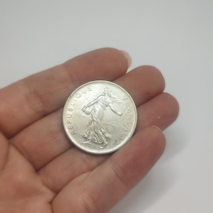 Vintage 1993 France 5 Franc French Coin - Republique Francaise Collectible,french collectible coin