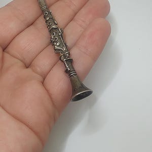 Hallmarked 925 designer Clarinet sterling silver  musical instrument Figurine,Silver Miniature Clarinet