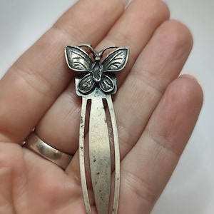 Vintage hallmarked designer sterling silver Butterfly Bookmark