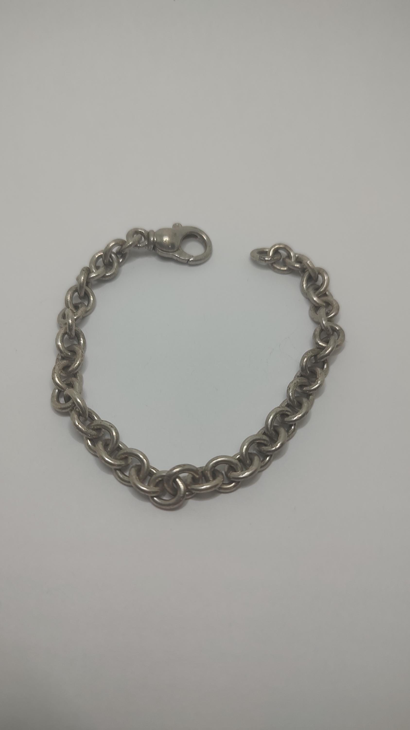 Sterling Silver 925 Chunky Link Chain Bracelet – Unisex Vintage 