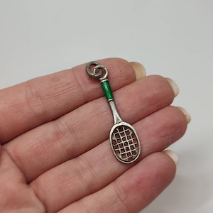 Vintage sterling silver Tennis Paddle Pendant