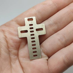 Hallmarked sterling silver cross pendant,vintage designer  silver cross pendant