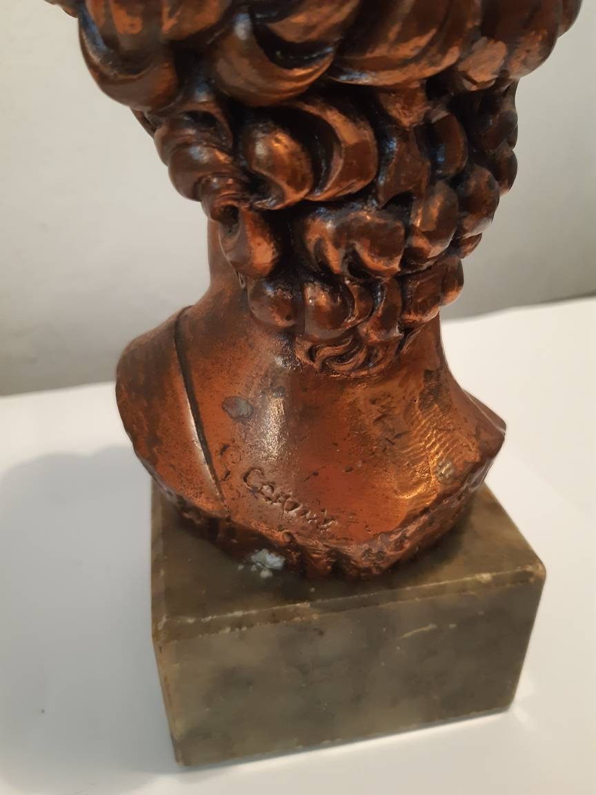 Busto David Di Michelangelo In Resina Gialla - 18cm Per Decorazione D'Interni - Foto 2