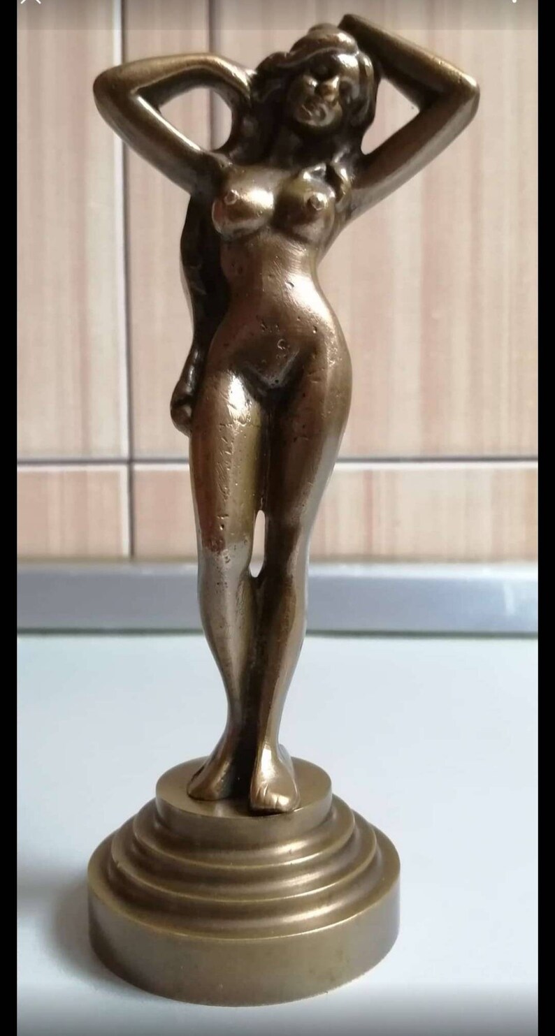 Antique Nude bronze lady sculpture