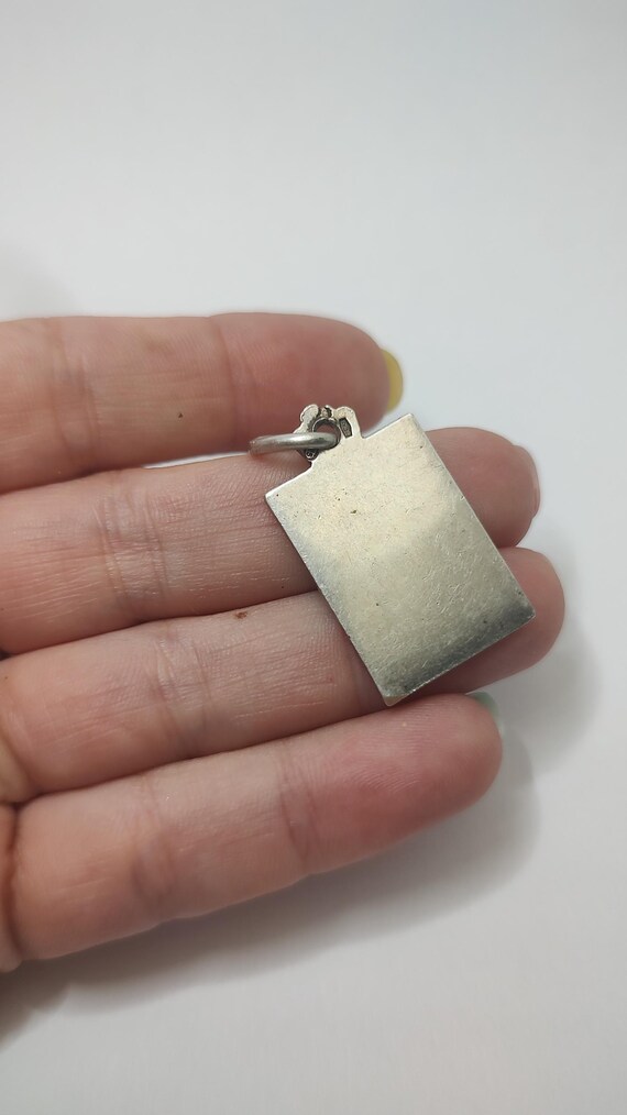 Vintage Mosaic solid silver pendant,hallmarked re… - image 2