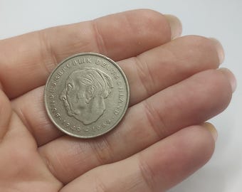Vintage West Germany 2 Deutsche Mark Coin President Theodor Heuss