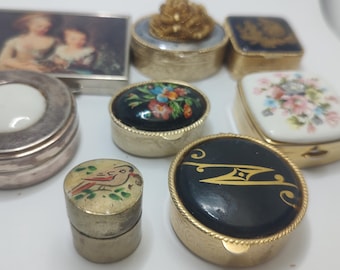 Choose your vintage snuff/pill box,metal tiny box