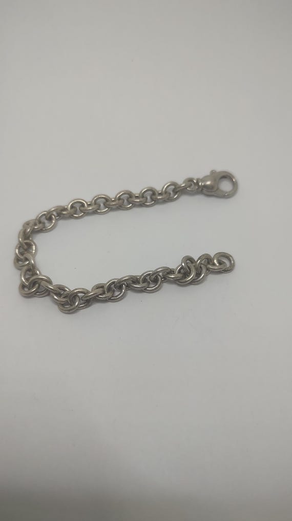 Sterling Silver 925 Chunky Link Chain Bracelet – Unisex Vintage 