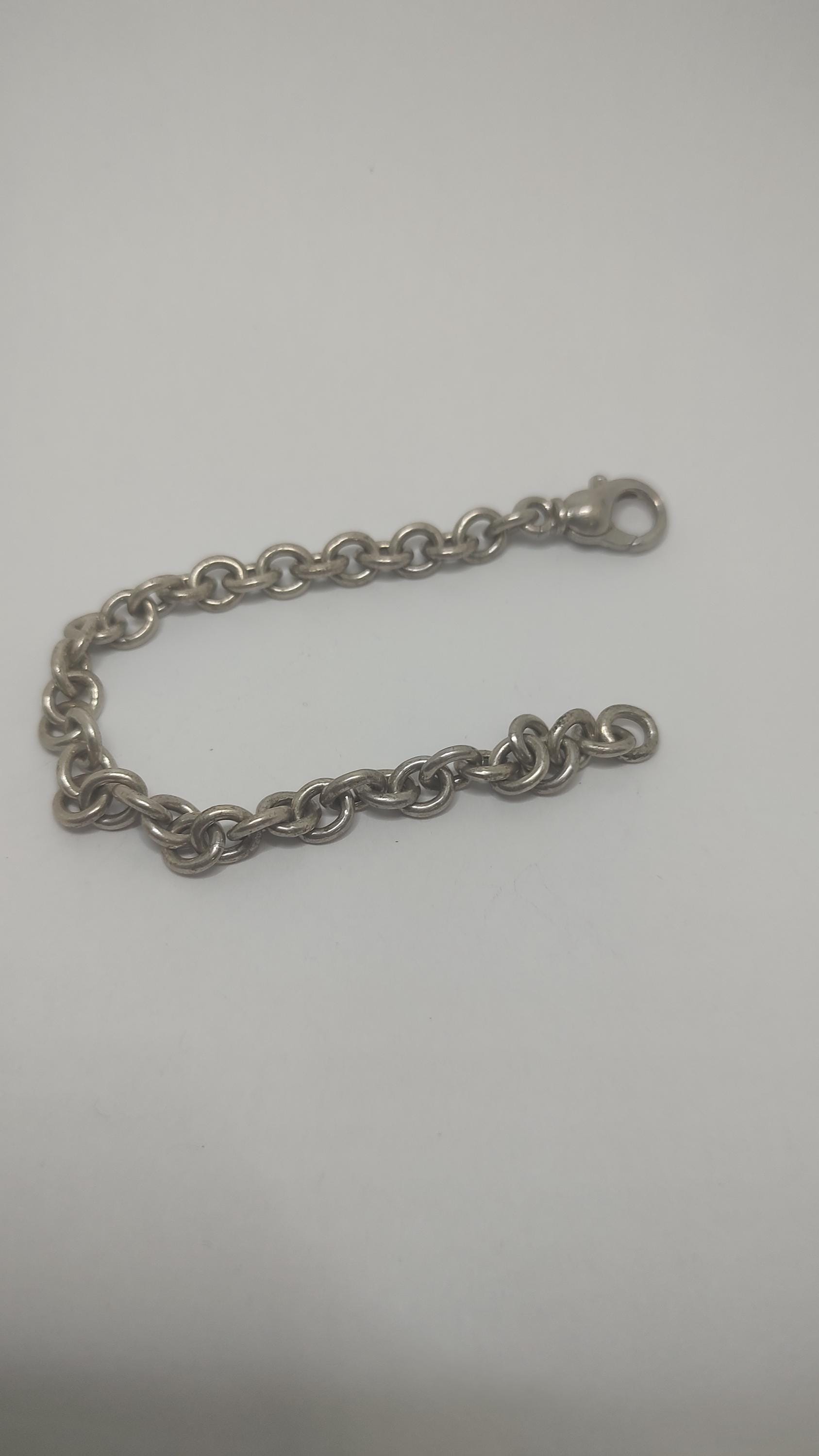 Sterling Silver 925 Chunky Link Chain Bracelet – Unisex Vintage 