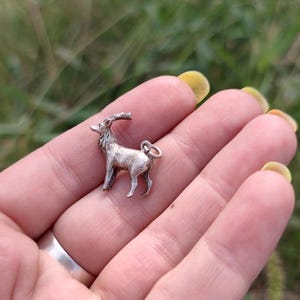 Vintage sterling silver 3d deer charm,realistic sterling silver deer charm