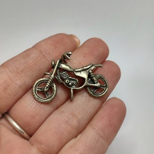 Antique 800 Silver Motorcycle Figurine: Signed Collectible Decor