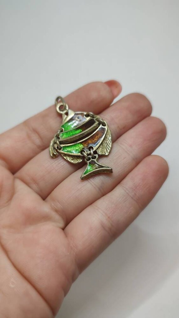 Vintage tropical fish Solid silver articulated Fi… - image 7
