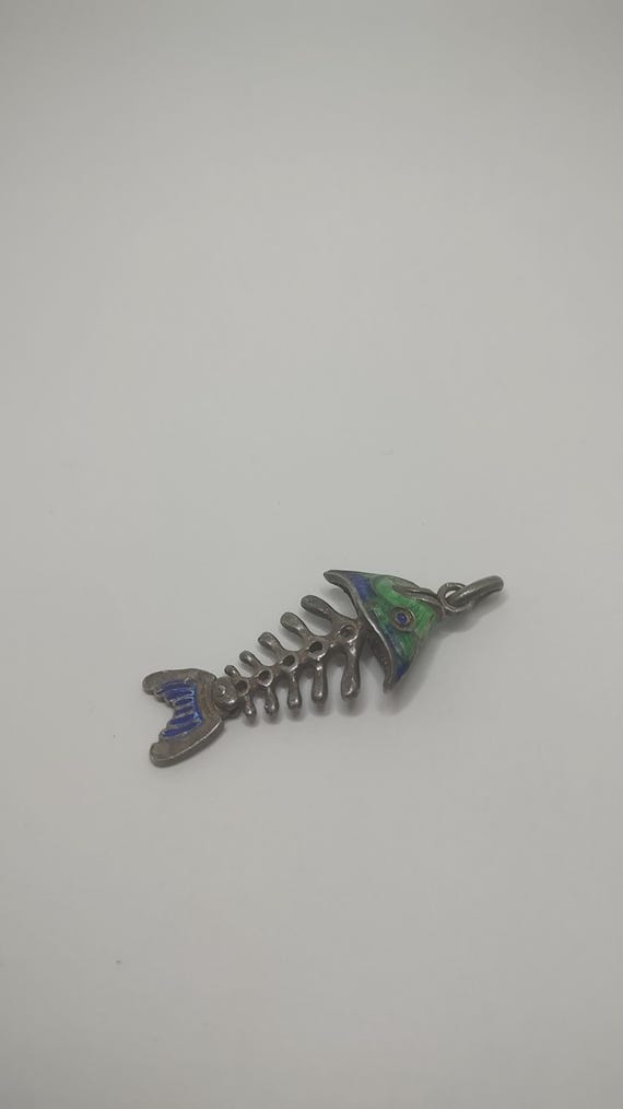 Antique Solid silver articulated Fishbone Cloison… - image 2