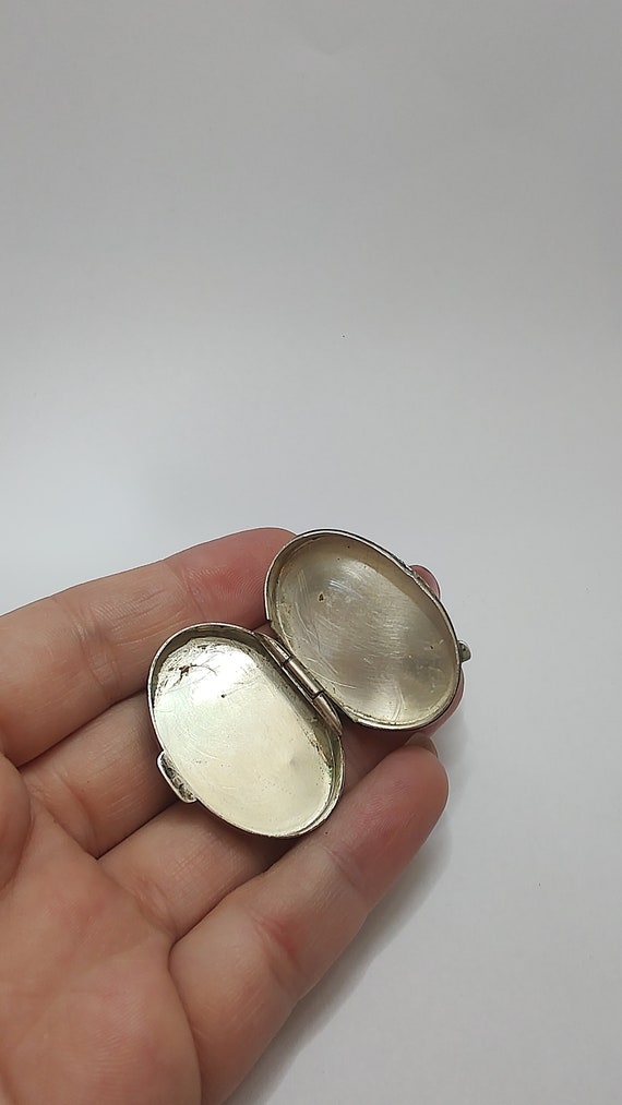 Vintage Sterling Silver Snuff Oval Pill Box - Etsy