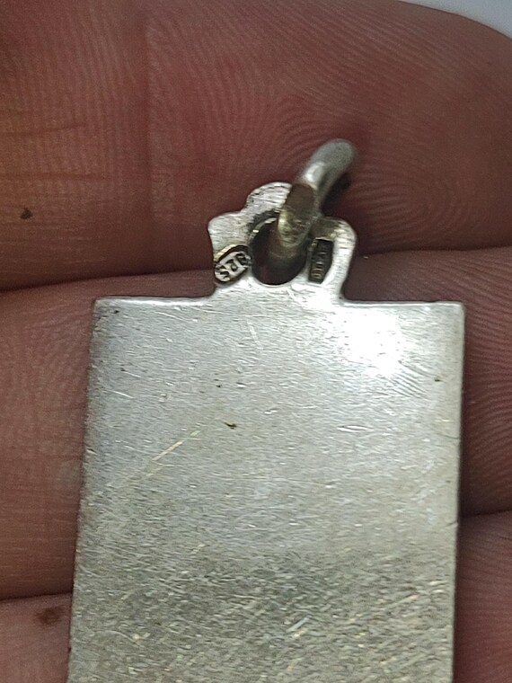 Vintage Mosaic solid silver pendant,hallmarked re… - image 5