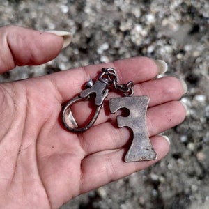 Antique Hallmarked Silver Keychain With Letter F - Etsy