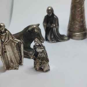 Vintage religious scene miniature,religious metal figurines set