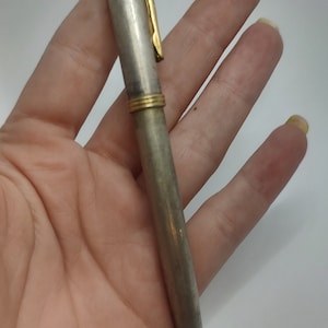Caneta retrátil Montegrappa vintage em prata esterlina