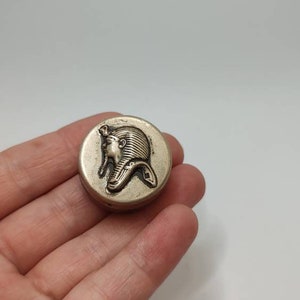 Hallmarked Egyptian Pharoh solid silver pill box