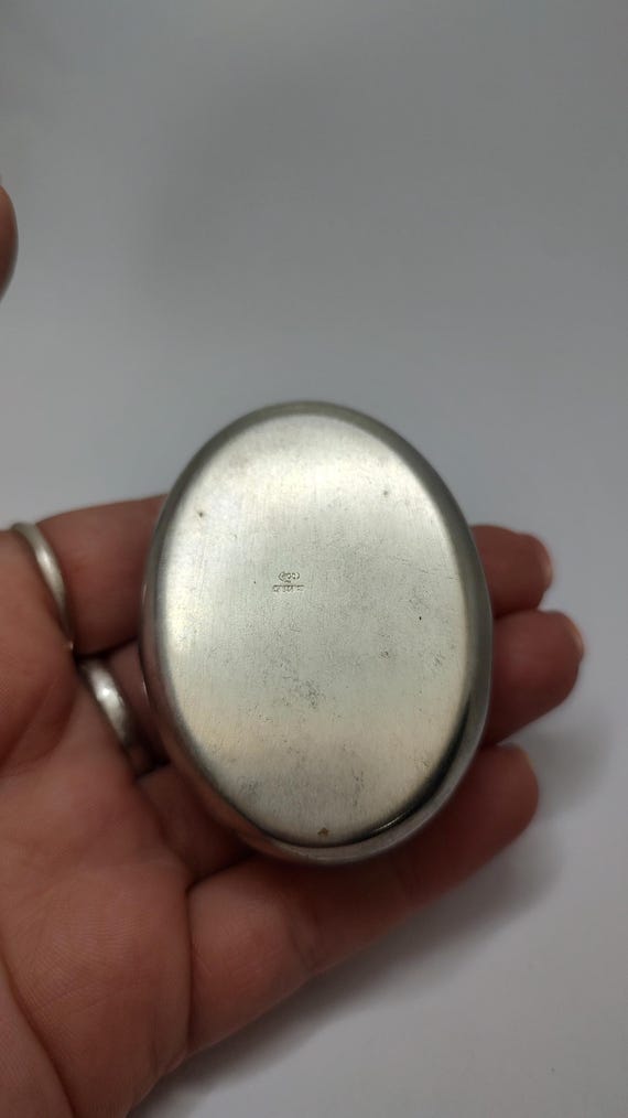 Rare hallmarked 800 solid silver oval italian flo… - image 5