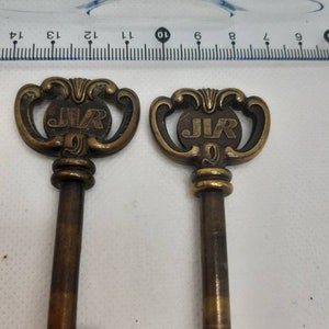 Authentic antique brass cabinet keys ,skeleton key,collectable key