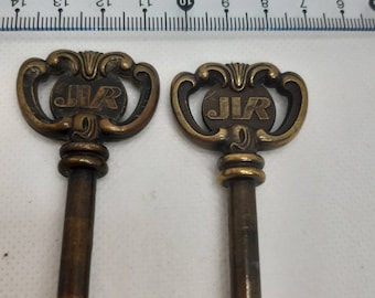 Authentische antike Messingschrankschlüssel, Skelettschlüssel, sammelbarer Schlüssel